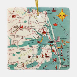 Outer Banks North Carolina Postcard Keramisch Ornament