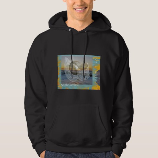 Outer Banks North Carolina Seashell & Surf Hoodie (Voorkant)