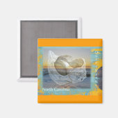 Outer Banks North Carolina Seashell & Surf Magneet (Voorkant / Achterkant)