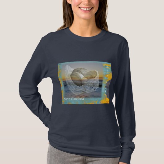 Outer Banks North Carolina Seashell & Surf T-shirt (Voorkant)