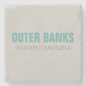 Outer Banks North Carolina Strand Stenen Onderzett Stenen Onderzetter (Voorkant)