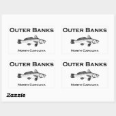 Outer Banks North Carolina Surf Gevist Rechthoekige Sticker (Vel)