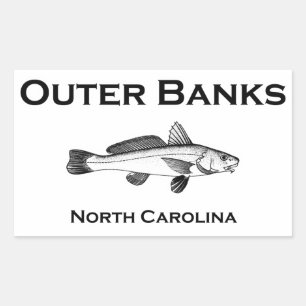 Outer Banks North Carolina Surf Gevist Rechthoekige Sticker