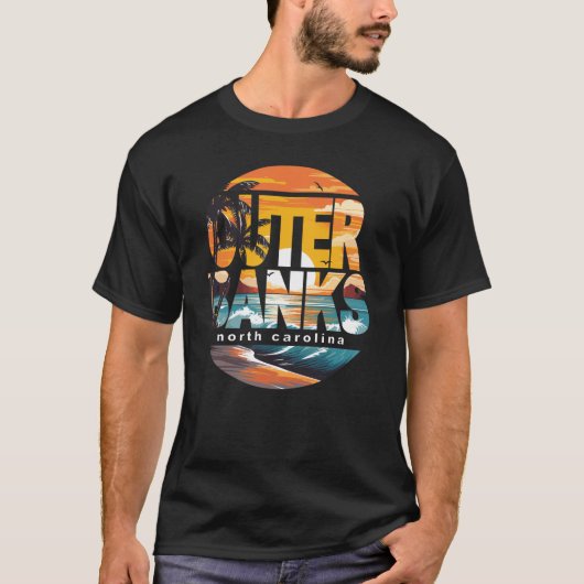 Outer Banks North Carolina Surfing T-shirt (Voorkant)