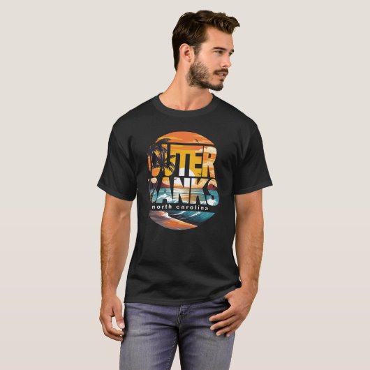 Outer Banks North Carolina Surfing T-shirt (Voorkant volledig)
