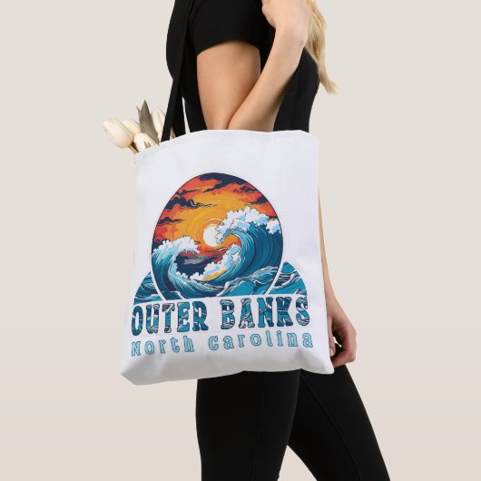 Outer Banks North Carolina Surfing Tote Bag (Dichtbij)