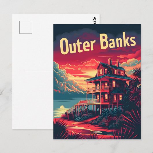 Outer Banks reisadvertentie Briefkaart (Voorkant / Achterkant)