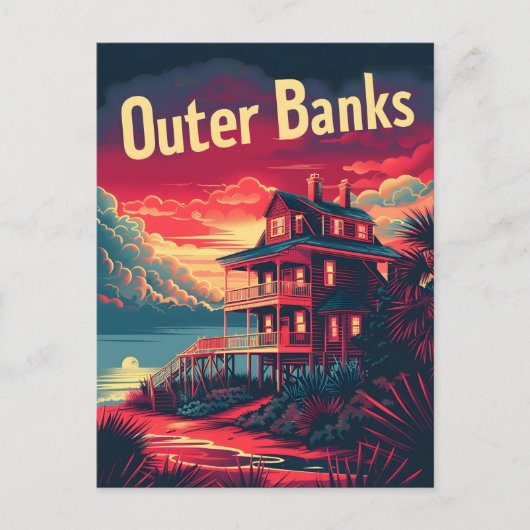 Outer Banks reisadvertentie Briefkaart (Voorkant)