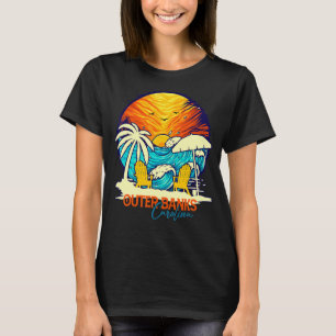 Outer Banks Sunset Carolina Vacation Couples Famil T-shirt