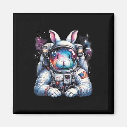 Outer Bunny Paasdag Konijn USA Fun Space Magneet (Voorkant)