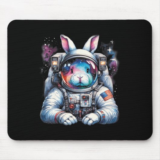 Outer Bunny Paasdag Konijn USA Fun Space Muismat (Voorkant)
