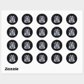 Outer Bunny Paasdag Konijn USA Fun Space Ronde Sticker (Vel)