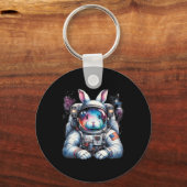 Outer Bunny Paasdag Konijn USA Fun Space Sleutelhanger (Voorkant)