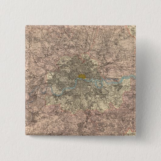 Outer London Vierkante Button 5,1 Cm (Voorkant)