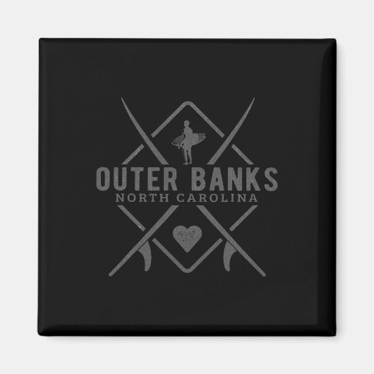 Outer Nks North Carolina Surfen Souvenir Outer Nk Magneet (Voorkant)