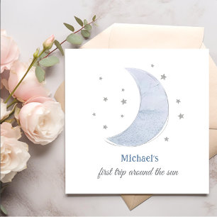 Outer Space 1e reis rond de zon verjaardag Servet