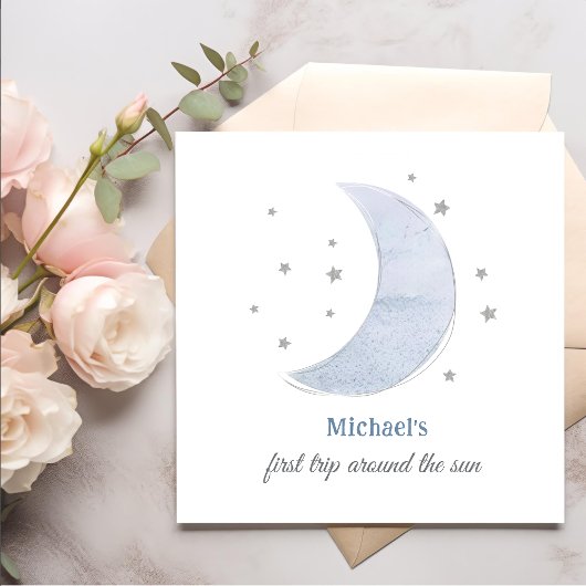 Outer Space 1e reis rond de zon verjaardag Servet