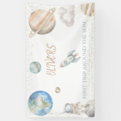 Outer Space 1e verjaardag Eerste reis rond de zon Spandoek (Verticaal)