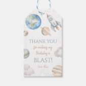 Outer Space 1st Birthday Planet Bedankt Cadeaulabel (Voorkant)