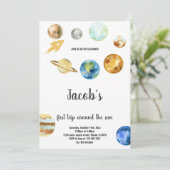 Outer Space 1st Birthday Theme Kaart (Staand voorkant)