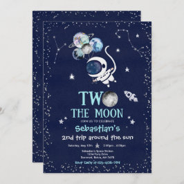 Outer Space 2e verjaardag party astronaut raket in Kaart