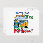 Outer Space 3e verjaardag Tshirts en geschenken Briefkaart (Voorkant / Achterkant)