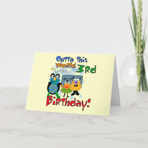 Outer Space 3e verjaardag Tshirts en geschenken Kaart