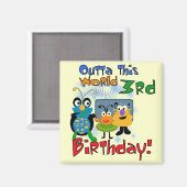 Outer Space 3e verjaardag Tshirts en geschenken Magneet (Voorkant / Achterkant)