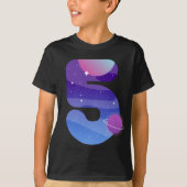 Outer Space 5 jaar oude 5e verjaardag planeten T-shirt (Voorkant)