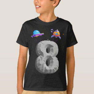 Outer Space 8 Jaar Oud 8e Verjaardag Party Jongen  T-shirt