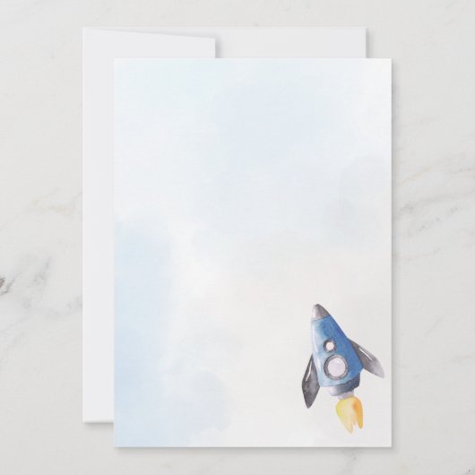 Outer Space Adventure verjaardagsuitnodiging Kaart (Achterkant)