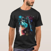 Outer Space Alaskan Malamute on Astronaut Alaskan  T-shirt (Voorkant)