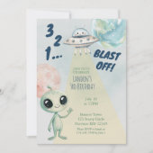 Outer space Alien Boys Third Birthday Kaart (Voorkant)