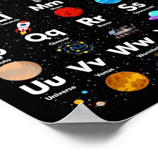 Outer Space Alphabet Astronomy Science Teacher Kin Poster (Hoek)