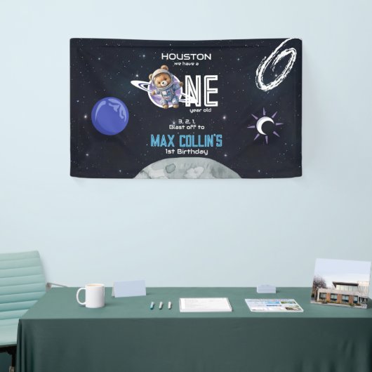 Outer Space Astronaut 1st Birthday Spandoek (Beurs)