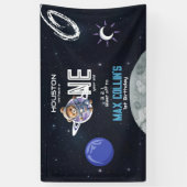 Outer Space Astronaut 1st Birthday Spandoek (Verticaal)