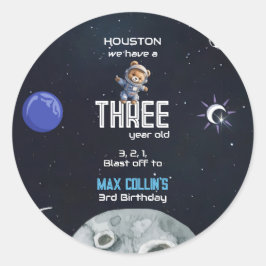 Outer Space Astronaut Any Age Birthday Ronde Sticker