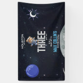 Outer Space Astronaut Any Age Birthday Spandoek (Verticaal)