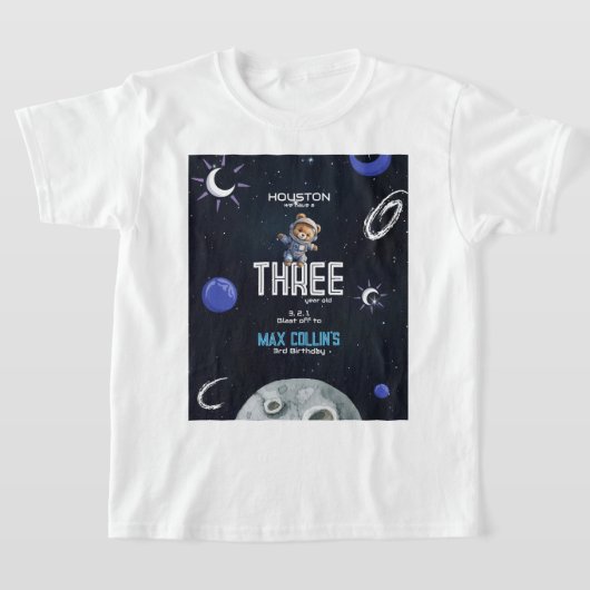 Outer Space Astronaut Birthday Kids T-shirt (Laagn)