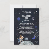 Outer Space Astronaut Birthday Thank You Card Bedankkaart (Voorkant)