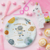 Outer Space Astronaut Birthday Thank You Papieren Bordje (Feest)