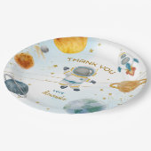 Outer Space Astronaut Birthday Thank You Papieren Bordje (Gekanteld)