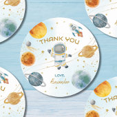 Outer Space Astronaut Birthday Thank You Ronde Sticker