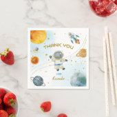 Outer Space Astronaut Birthday Thank You Servet (Insitu)