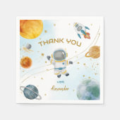 Outer Space Astronaut Birthday Thank You Servet (Voorkant)