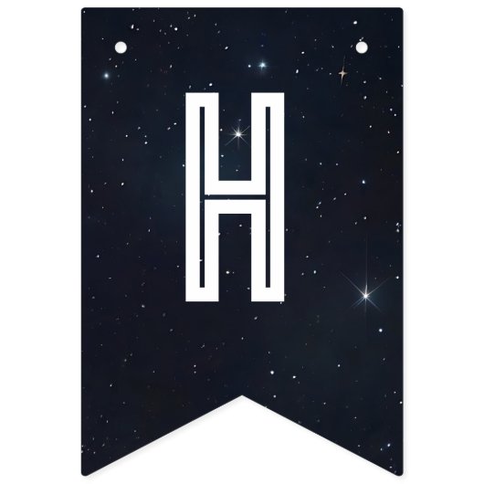 Outer Space Astronaut Birthday Vlaggetjes (Tweede vlag)