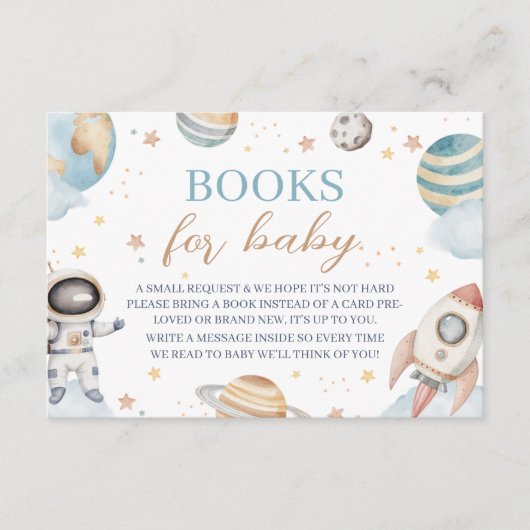 Outer Space Astronaut Boeken voor Baby Kaart (Voorkant)