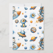 Outer Space Astronaut Cat Blast Off 1st Birthday Kaart (Achterkant)