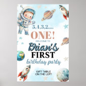 Outer Space Astronaut eerste verjaardag Poster (Voorkant)