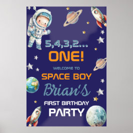 Outer Space Astronaut eerste verjaardag Poster